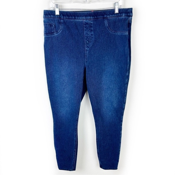 SPANX Denim - Spanx pull-on dark wash jean jogging pants "Jean-ish ankle leggings" size: 1X